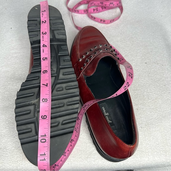 Paul Green Sofia Red Leather Studded Slip On Loafers Shoes Classic Women’s Shoes - Picture 9 of 10